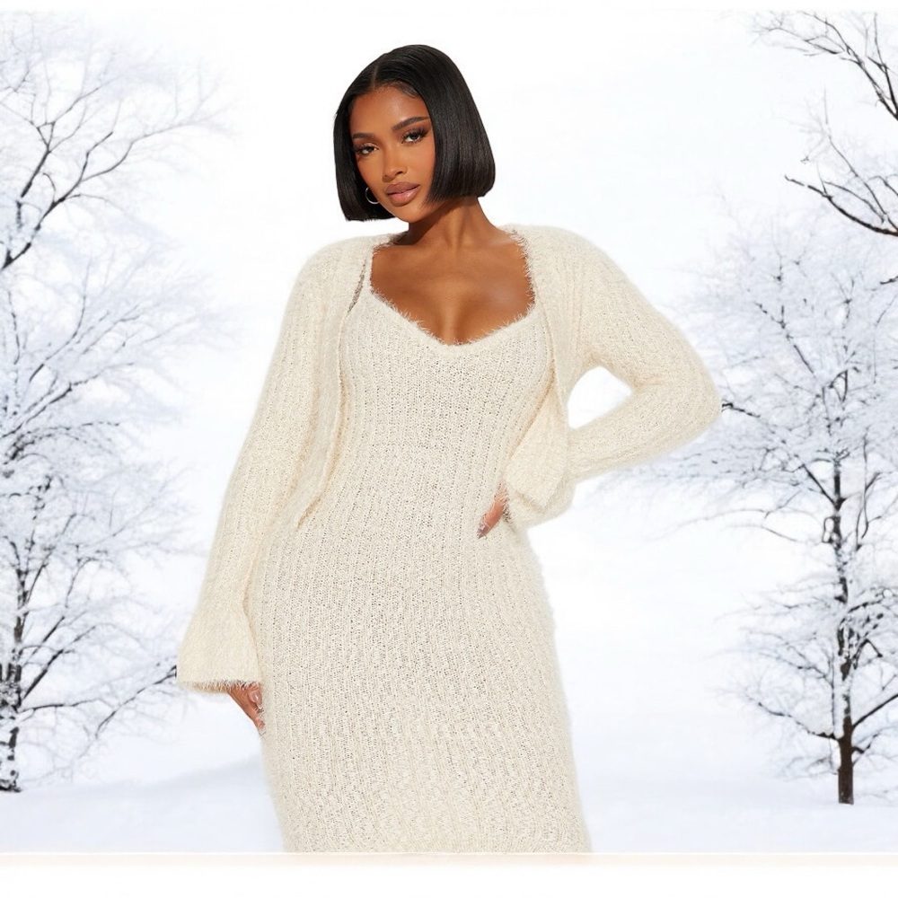 Fashion Nova Cream Maxi Dress